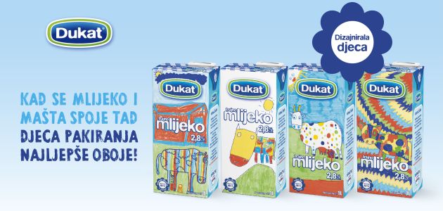 Dječji crteži kravica na novim pakiranjima Dukat trajnog mlijeka
