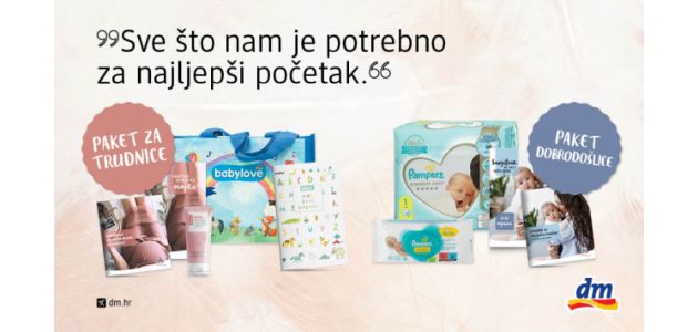dm-ovi paketi uljepšat će slatko iščekivanje i prve dane roditeljstva