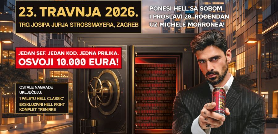 Michele Morrone dolazi na veliko HELL slavlje u Zagreb – otključaj sef i osvoji 10.000 eura